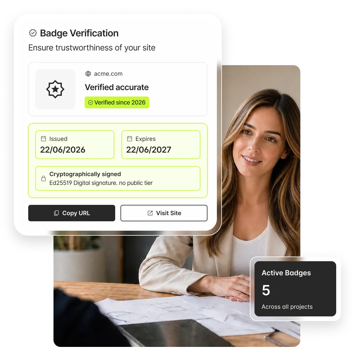 Shareable AI visibility certification badge for customers and partners