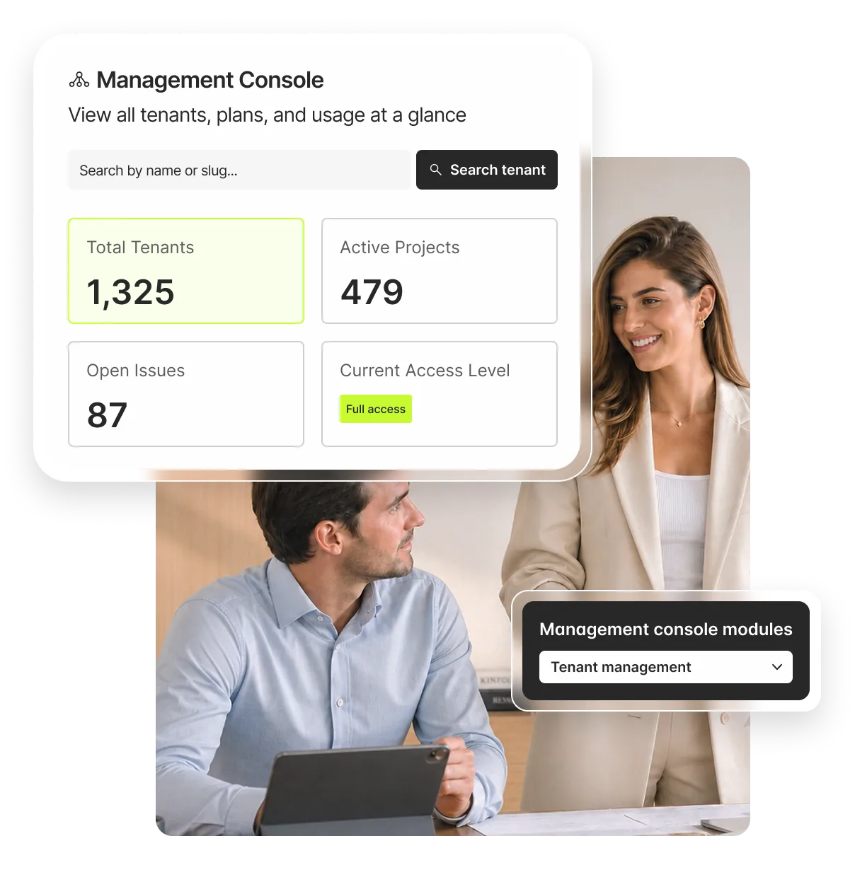 Enterprise management view of multiple child accounts and their status