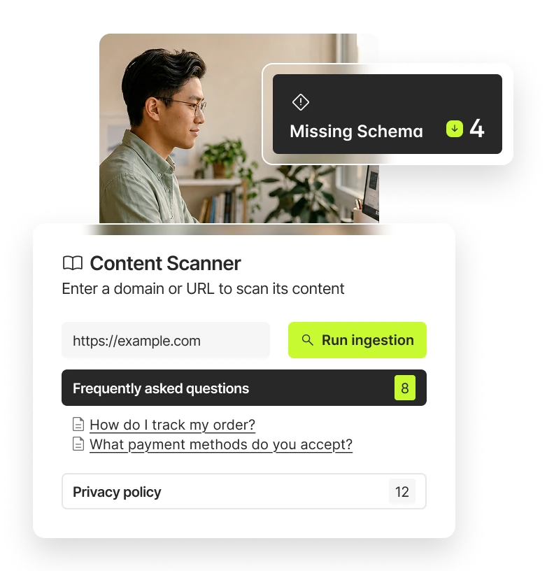 Content accuracy scanner detecting conflicting facts across a site